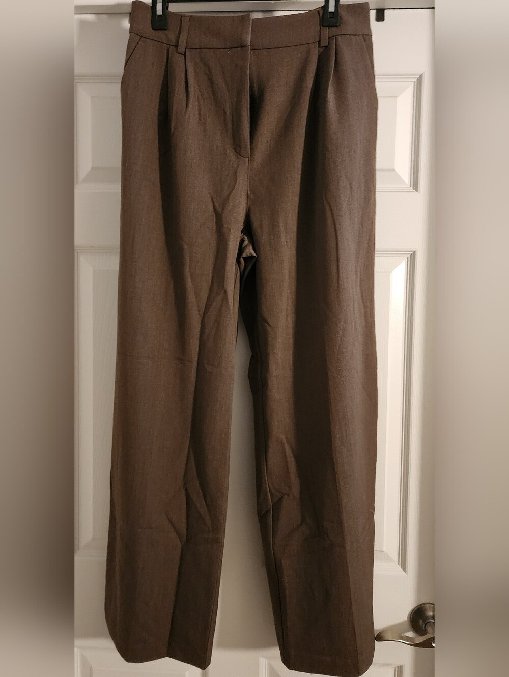 Cooper & Ella Brown Pleated Wide Leg Trouser Dress Pants